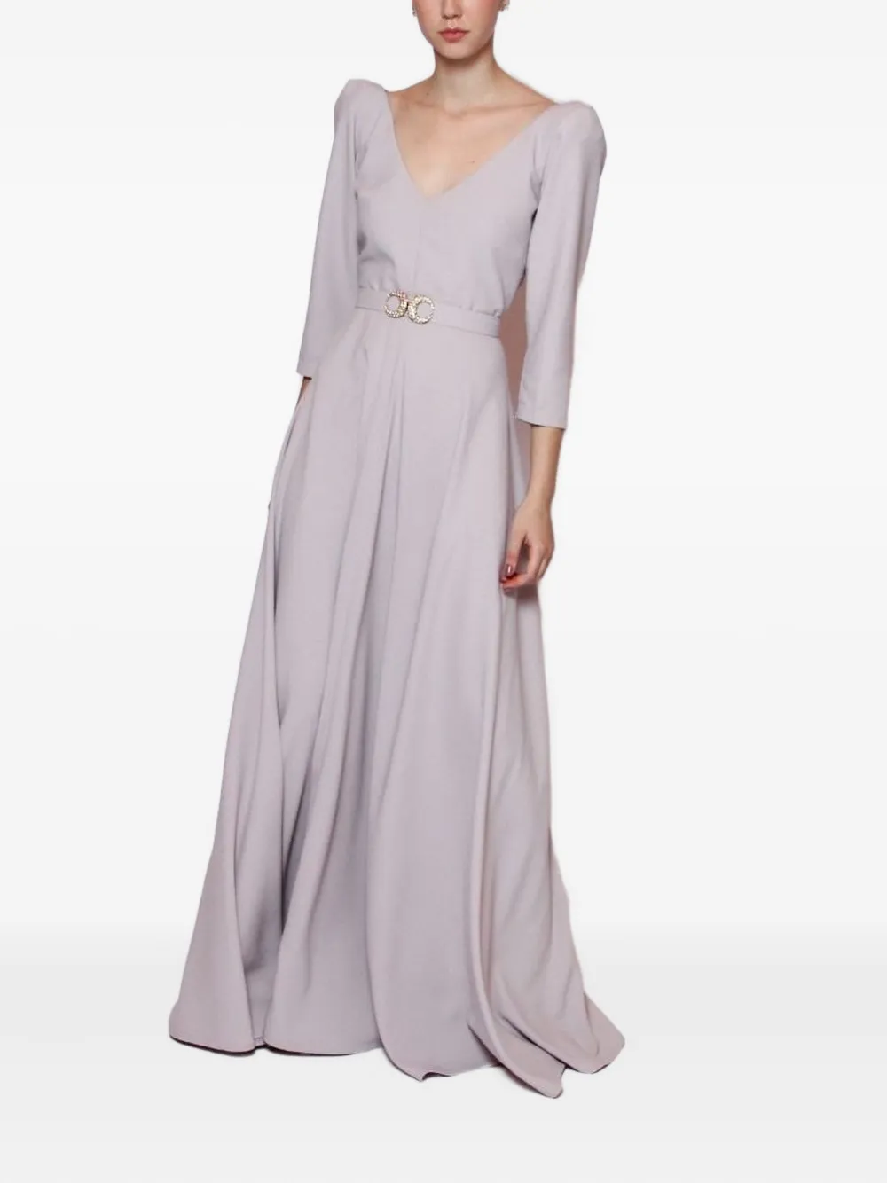 Lethicia Bronstein Adila puff-sleeve belted dress - Roze