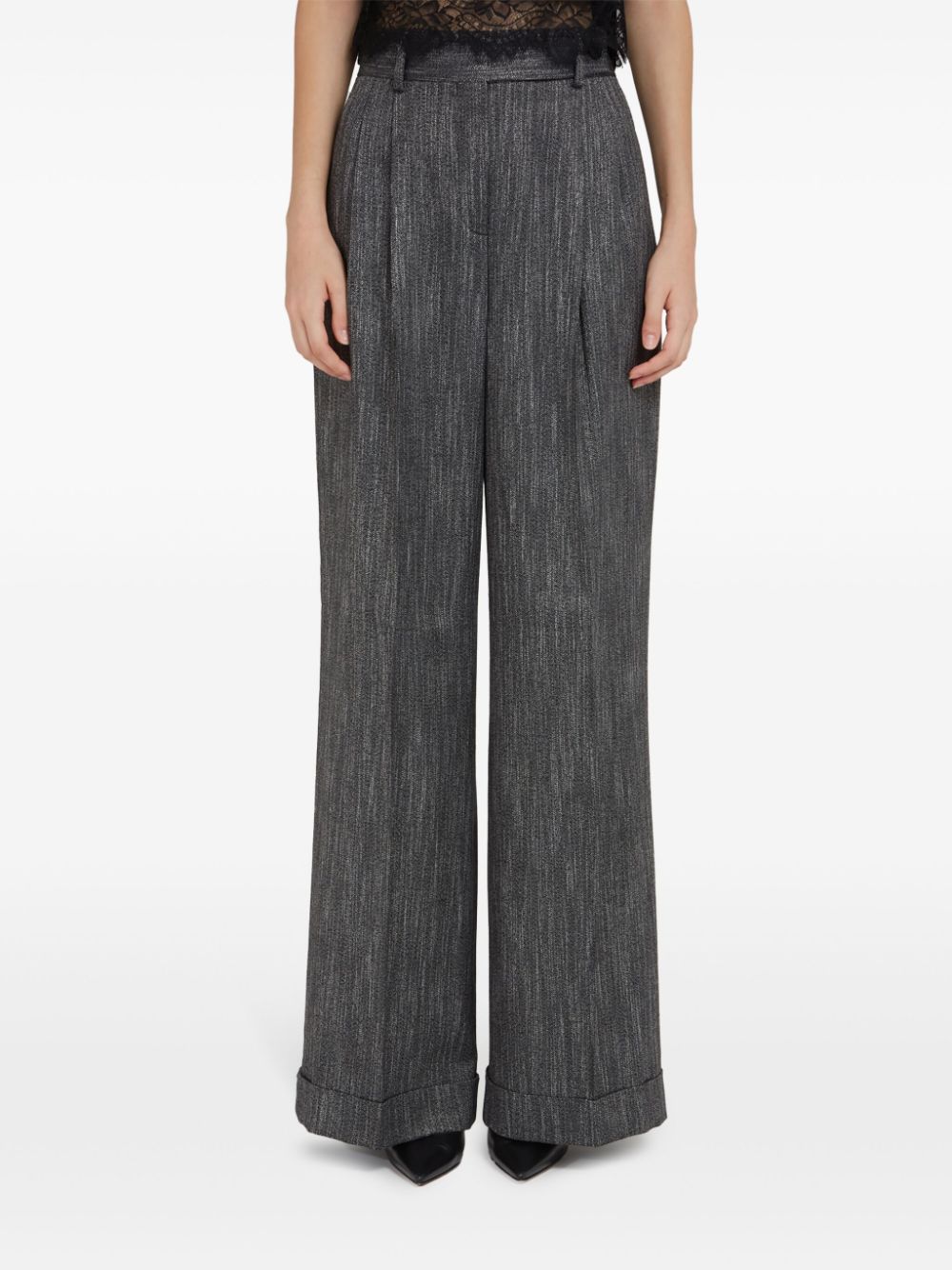 Alberta Ferretti lurex trousers - Zwart