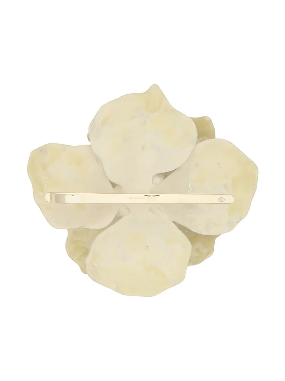 Valentino Garavani Men Fleur Lumineuse Brooch In Weiss