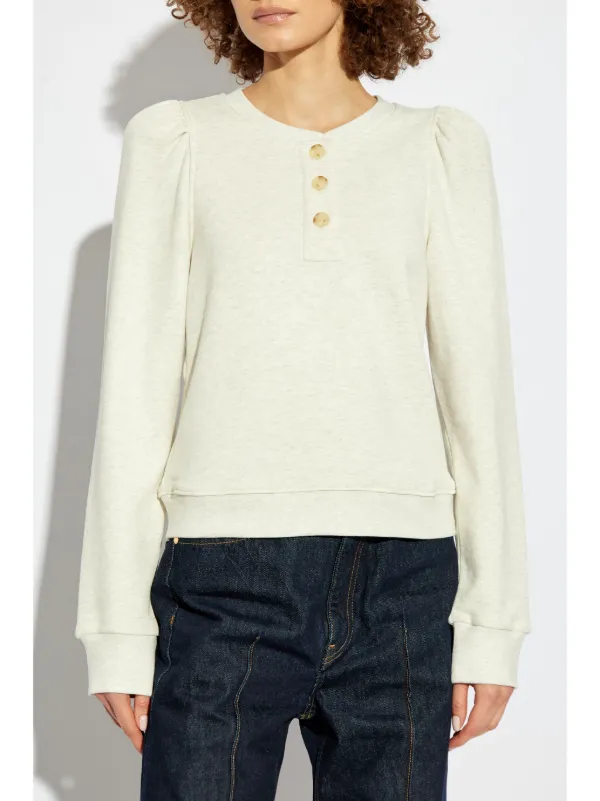 Ulla Johnson トップス Delia Long Sleeve Henley Knit Top - Midnight Blue