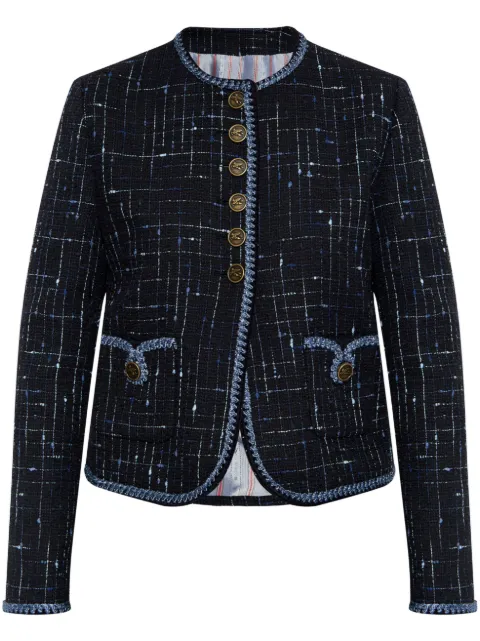 ETRO contrast-trim tweed jacket 