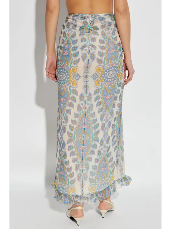 ETRO エトロ ペイズリー シルク スカート42 ETRO シルクスカート | ニュートラル | FARFETCH JP