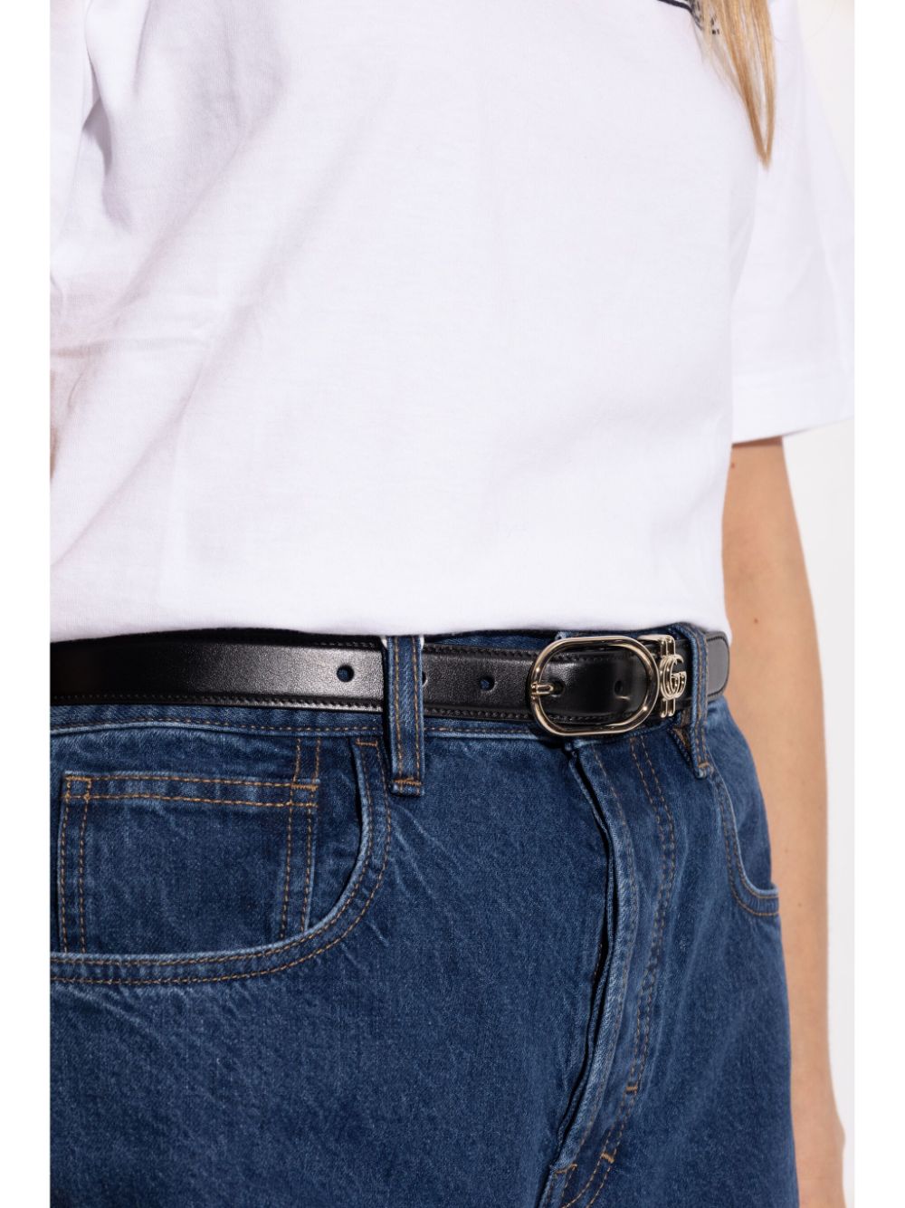 Gucci oval-buckle belt - Zwart