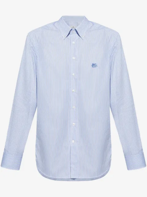 ETRO camisa con logo bordado y motivo de rayas
