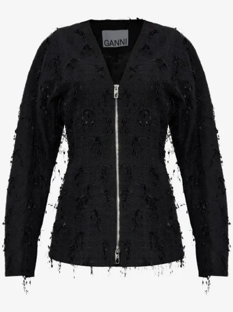 GANNI tweed blazer