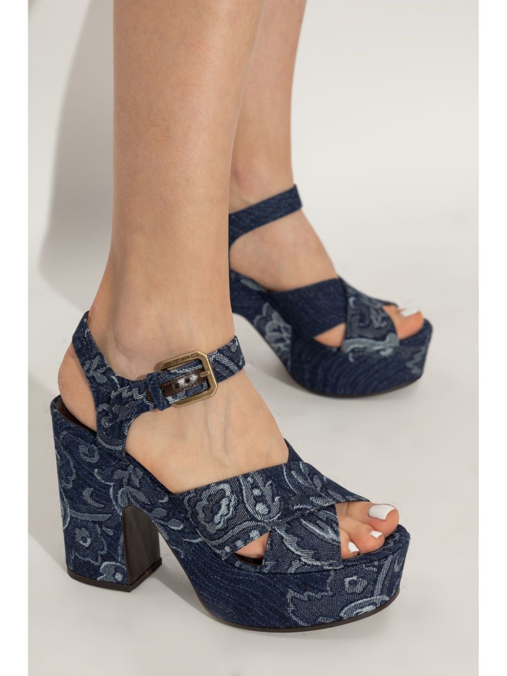 ETRO denim sandals Blauw