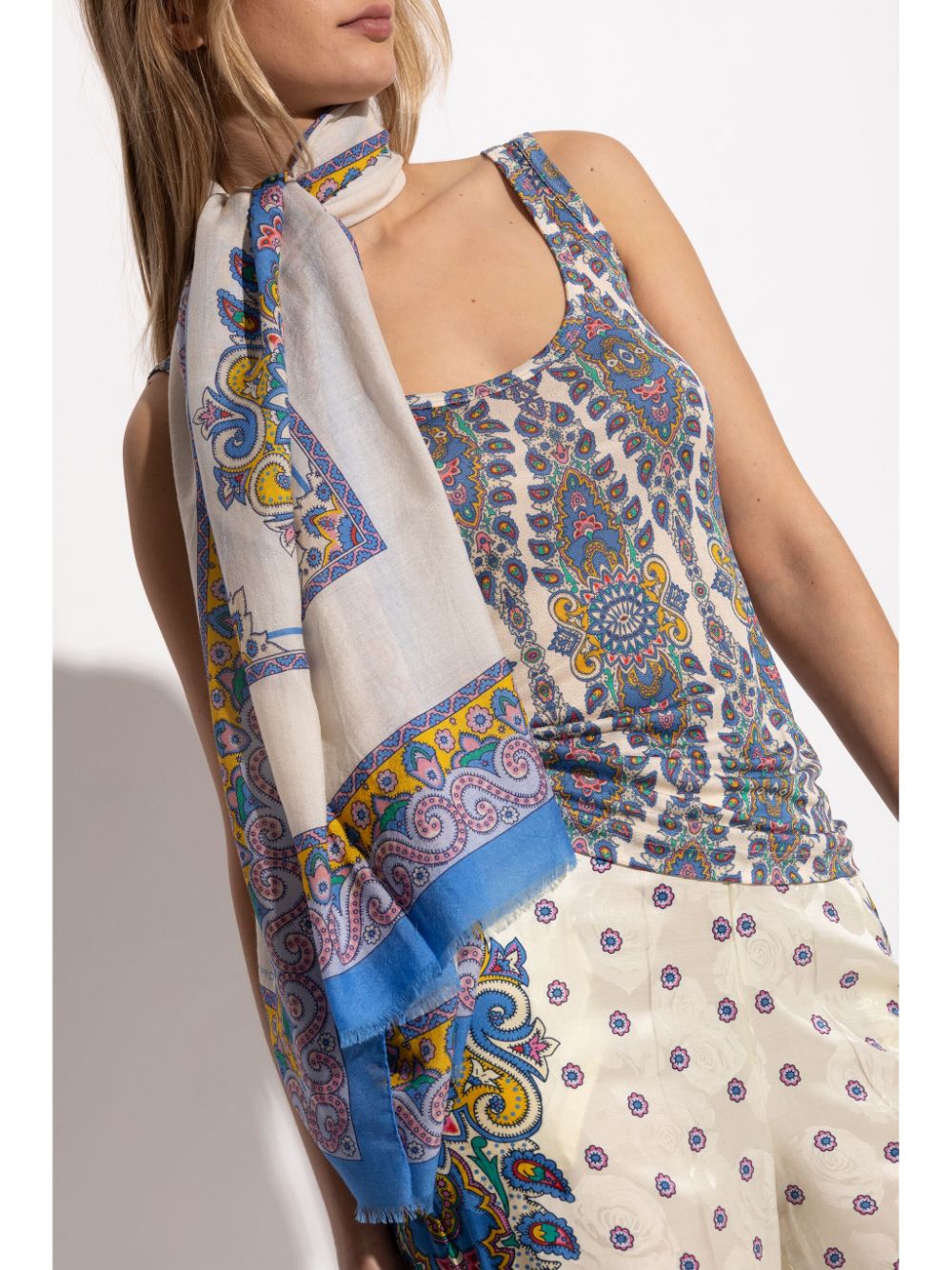 ETRO Sjaal met print - Wit