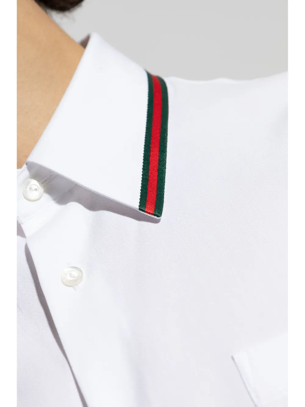 Gucci Katoenen overhemd met Web-streep Wit