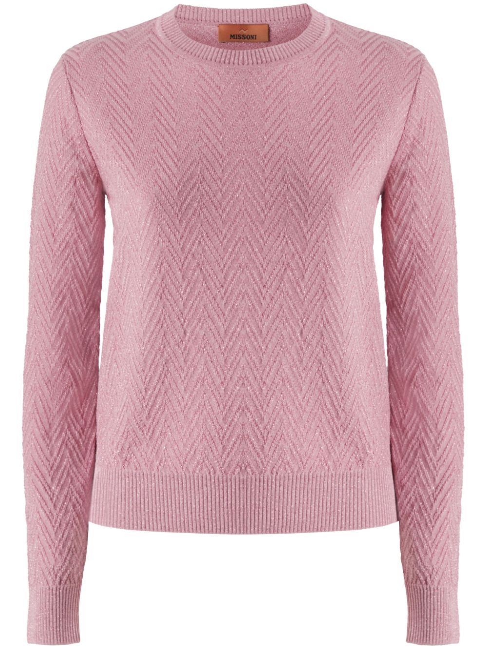 Missoni chevron-pattern crew-neck sweater - Pink