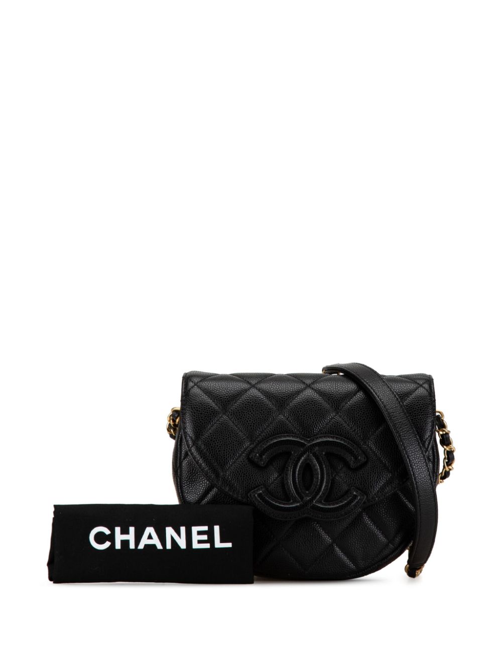 Cheap HOT SALE CHANEL 2021-2024 Small CC Quilted Caviar Chain Flap crossbody bag Women