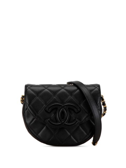 Cheap HOT SALE CHANEL 2021-2024 Small CC Quilted Caviar Chain Flap crossbody bag Women