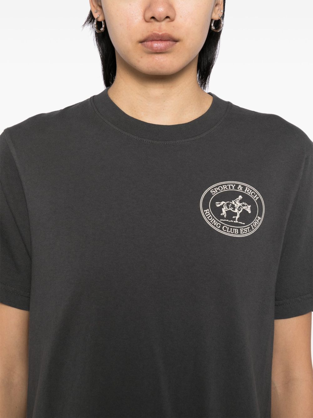 Sporty & Rich Riding Club T-shirt Grijs