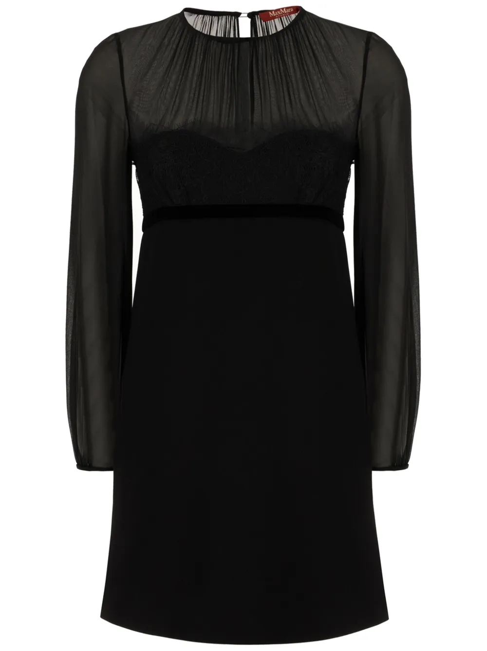 Max Mara Luxurious Silk And Acetate Blend Dress In Black