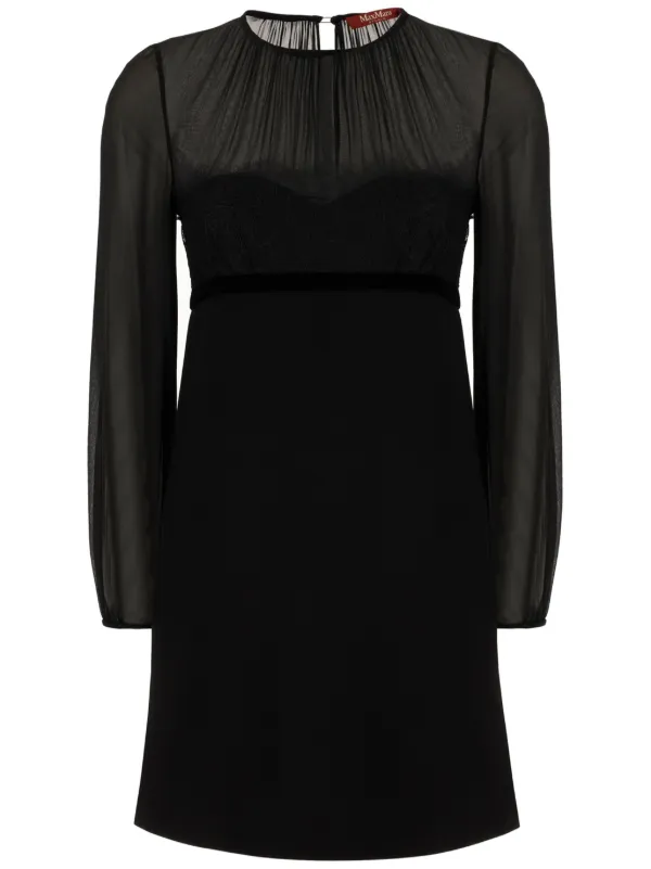 Max Mara Sheer Dress in Black