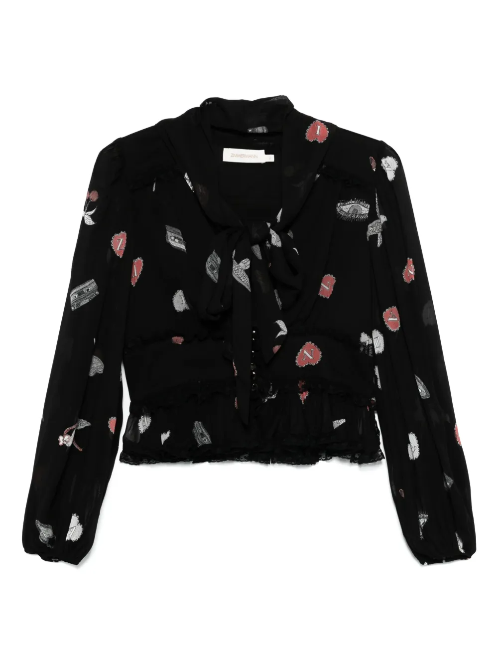 ZIMMERMANN Kanten blouse met V-hals Zwart