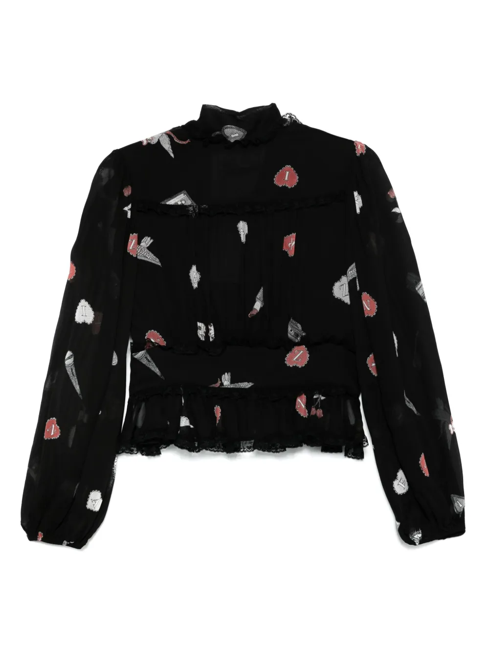 ZIMMERMANN Kanten blouse met V-hals - Zwart