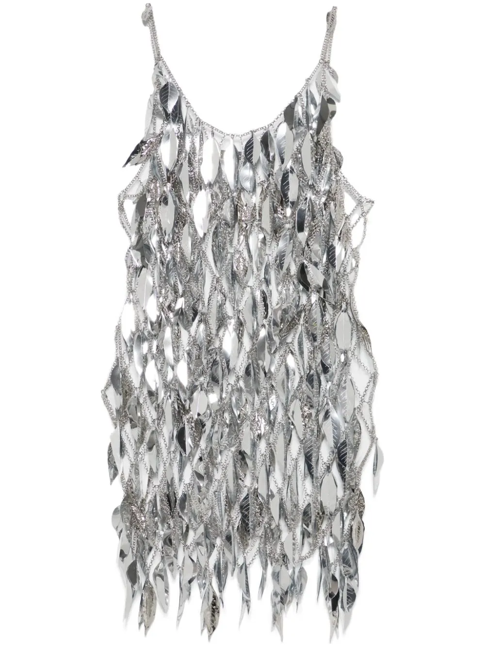 Rabanne Chainmail Scoop-neck Top In Grey