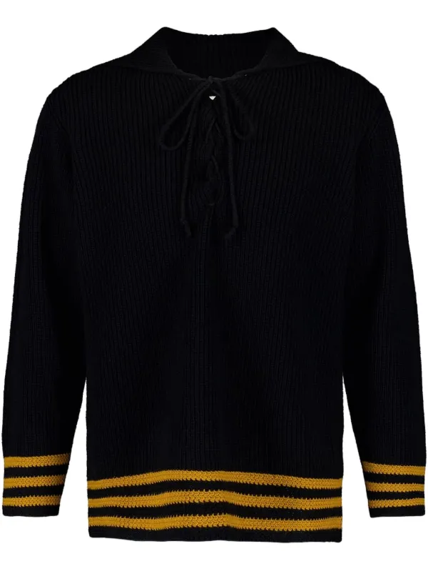 Bode Striped Sweater in Black