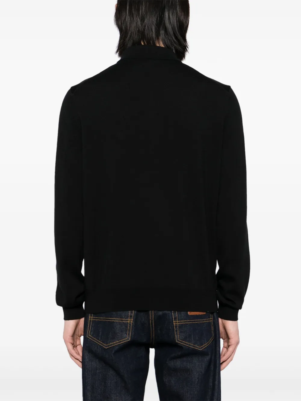 Hugo Boss Polo Sweater In Black