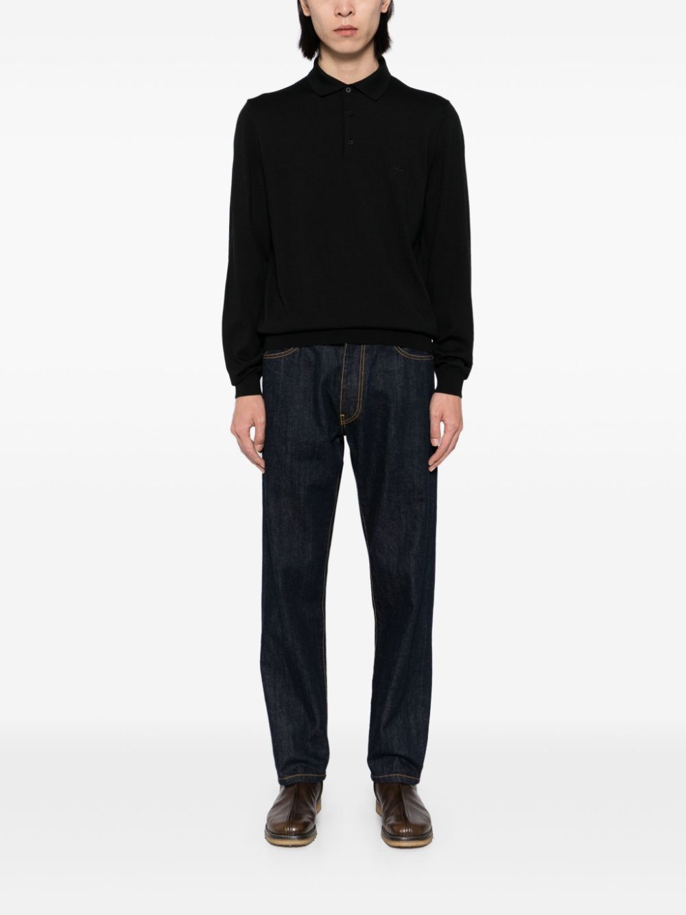 BOSS polo sweater - Zwart