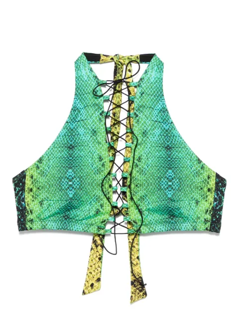 Noire Swimwear snake-print bikini top