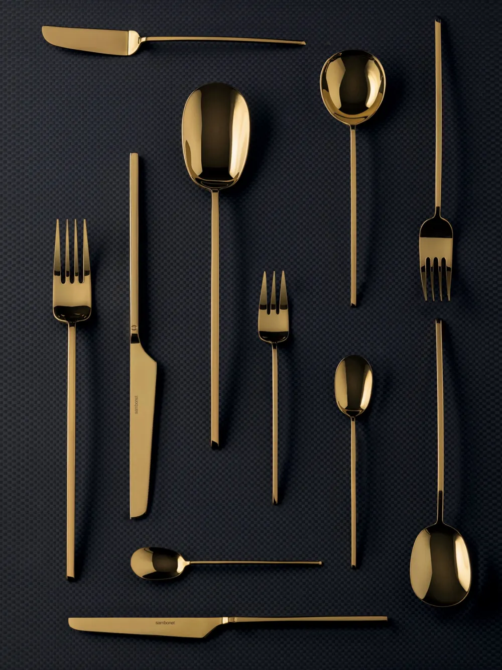 Sambonet 100 Dessert Forks (set Of Six) In Gold