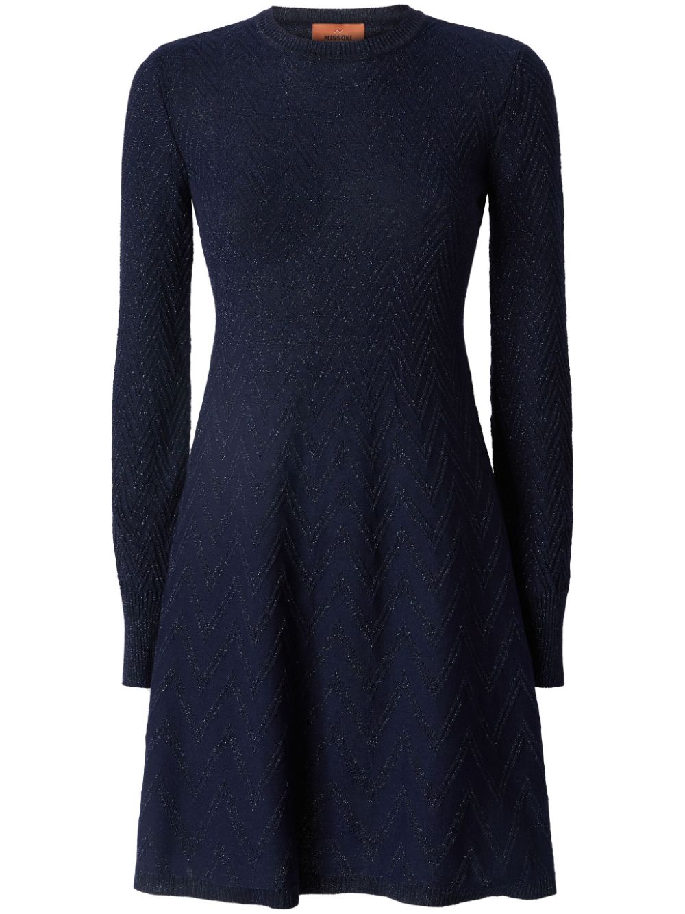 Missoni long-sleeve A-line mini dress - Blue