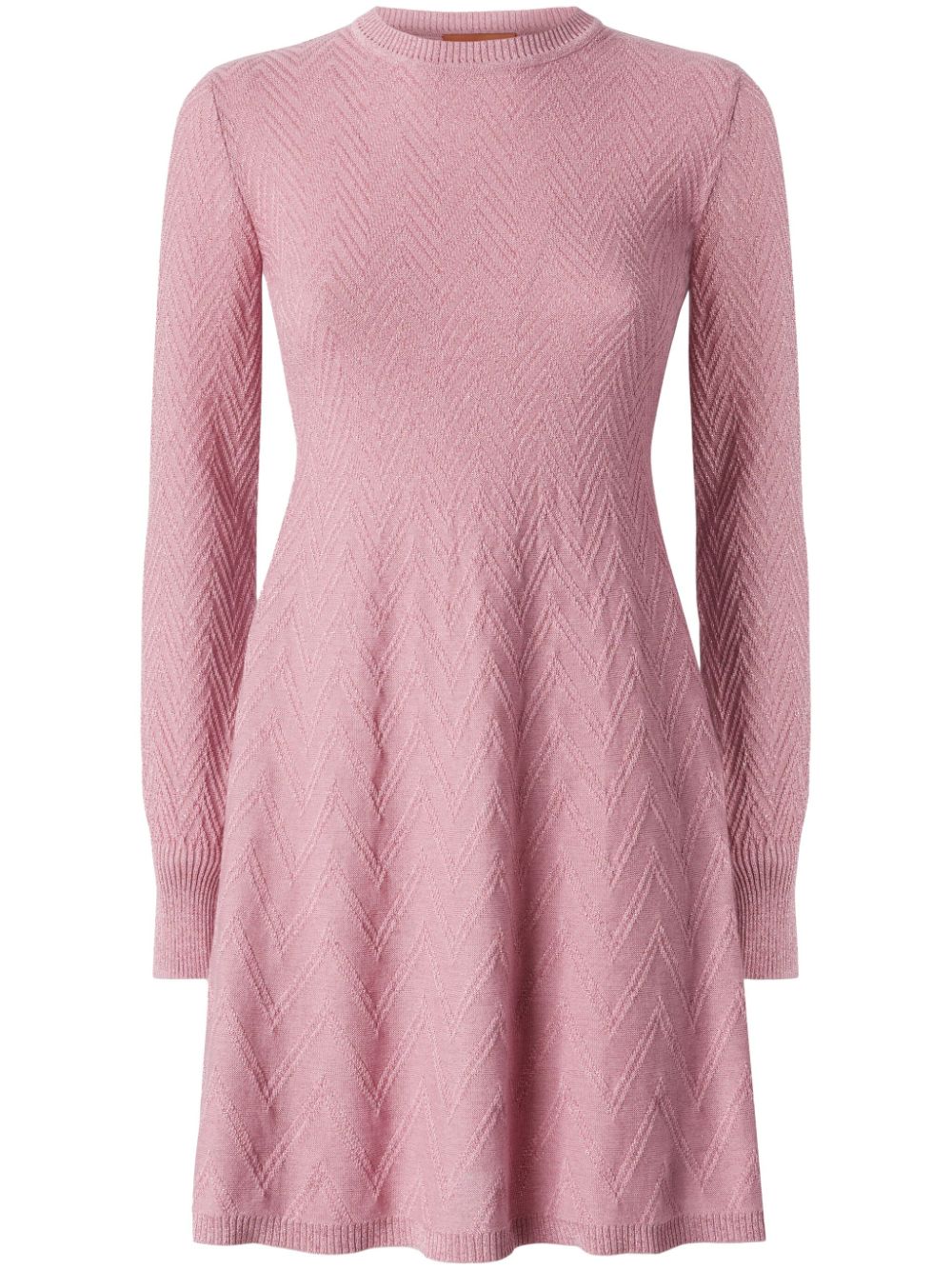 Missoni long-sleeve A-line mini dress - Pink