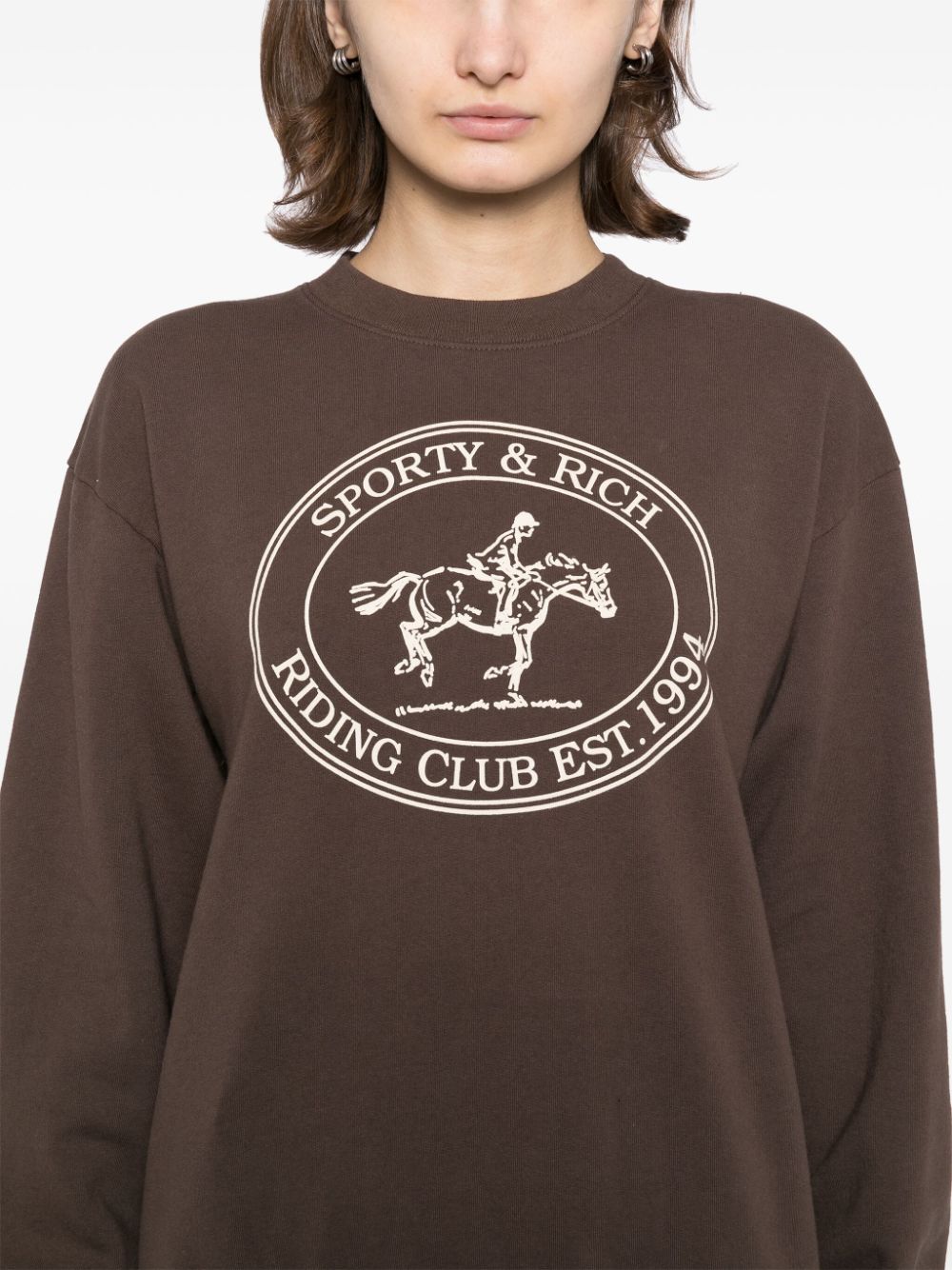 Sporty & Rich Sweater met print Bruin