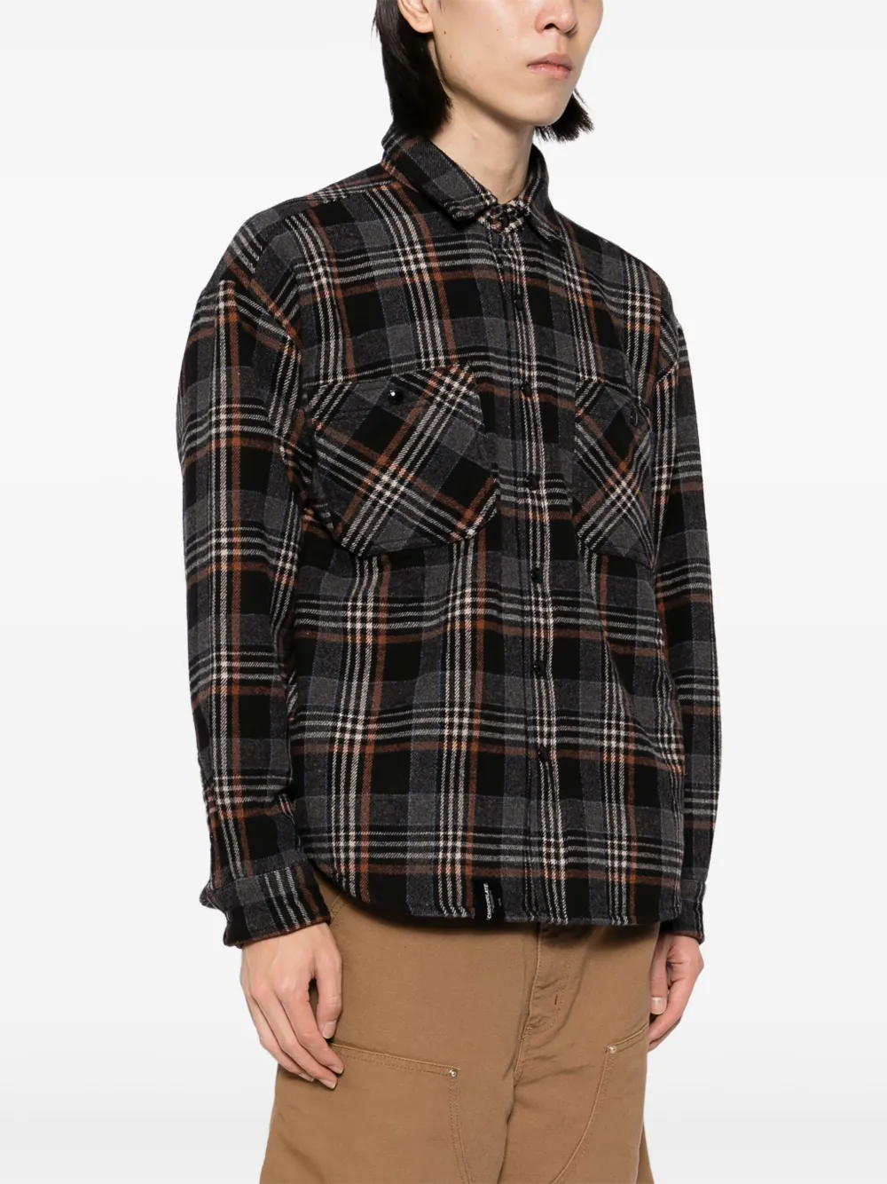 CHOCOOLATE Geruit shirtjack Grijs