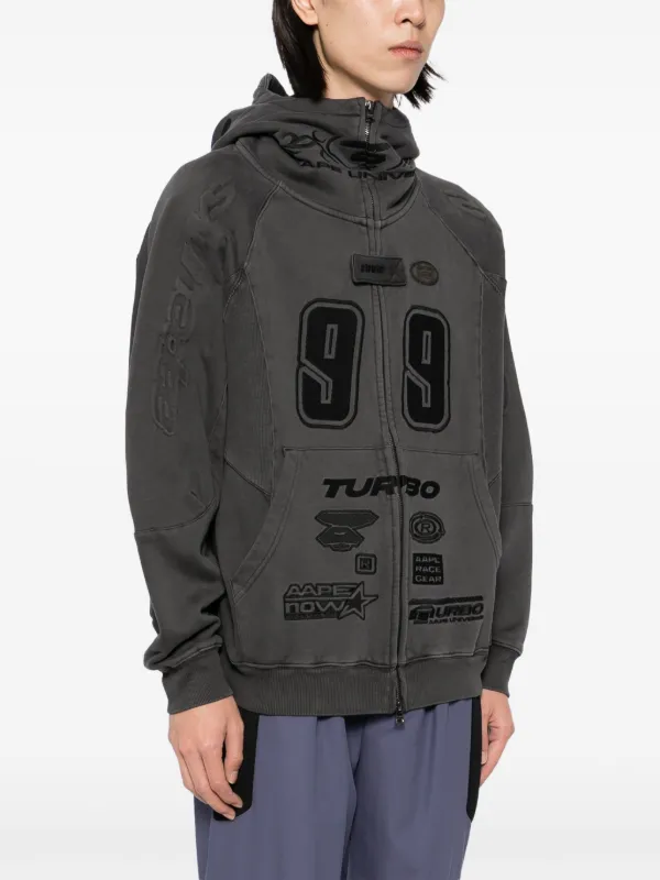 AAPE BY *A BATHING APE® motifs-embroidered Hoodie | Black | FARFETCH