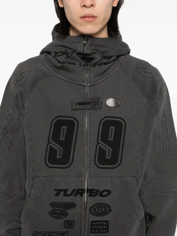AAPE BY *A BATHING APE® motifs-embroidered Hoodie | Black | FARFETCH