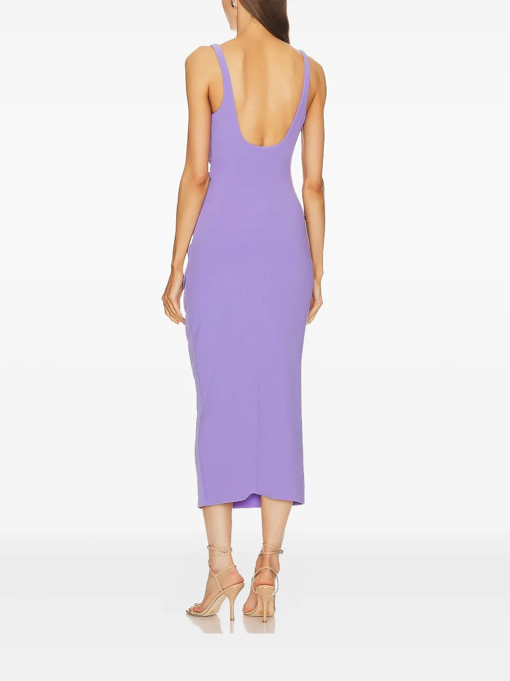 Bec & Bridge Karina Bonded Crepe Midi Dress In Purple