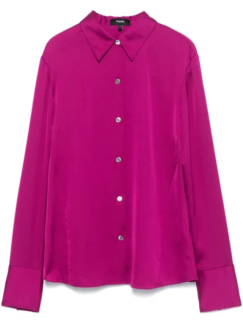 Blouse en crêpe à boutonnière - Theory - Modalova
