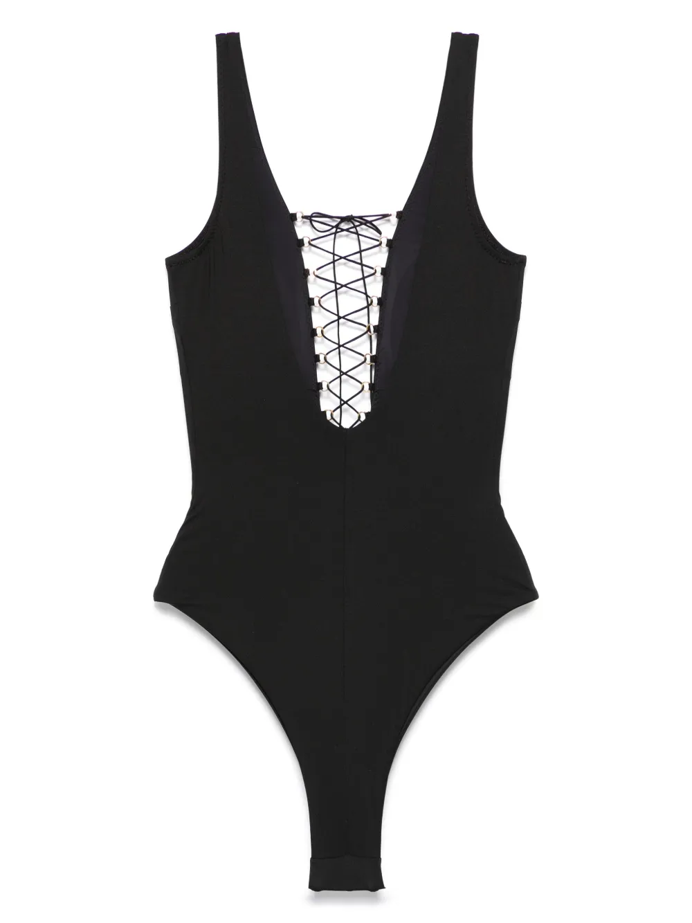 Noire Swimwear lace-up swimsuit - Zwart