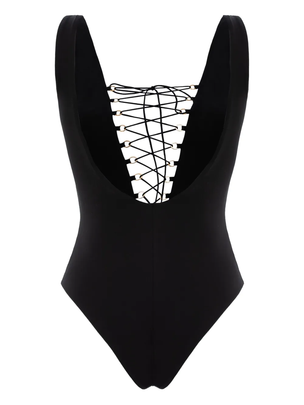 Noire Swimwear Badpak met veters Zwart