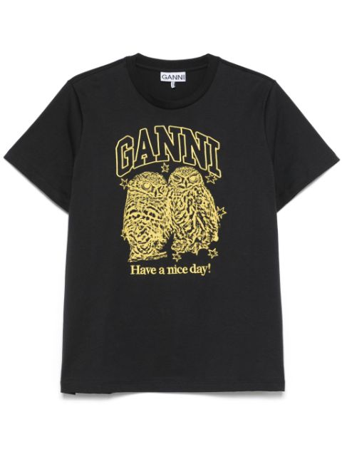 GANNI jersey owls T-shirt Women