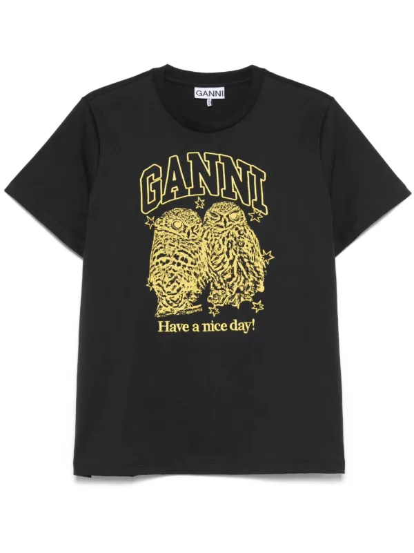 GANNI フクロウ Tシャツ | グレー | FARFETCH JP