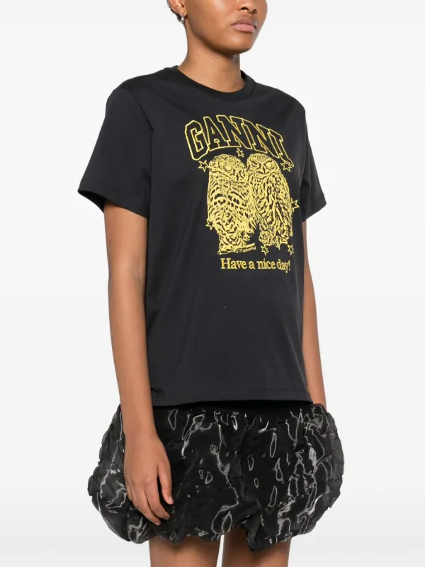 GANNI フクロウ Tシャツ | グレー | FARFETCH JP