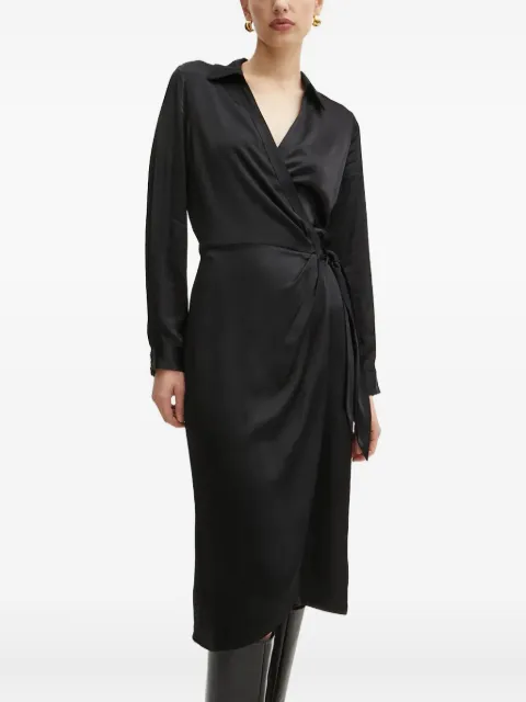 GUESS USA wrap tie midi dress