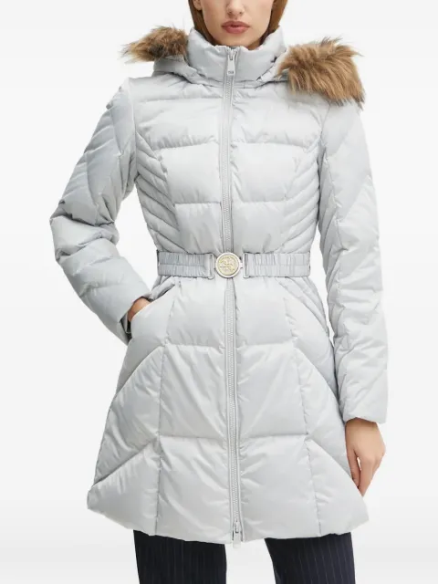 GUESS USA quilted-pattern single-breasted coat