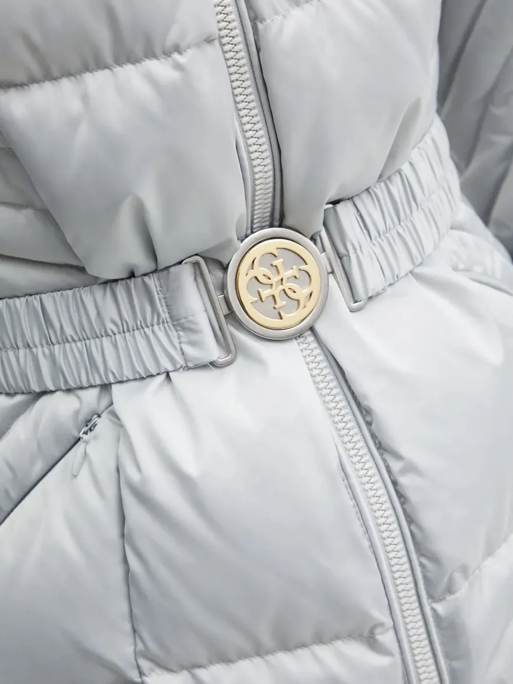 GUESS USA quilted-pattern single-breasted coat Grijs