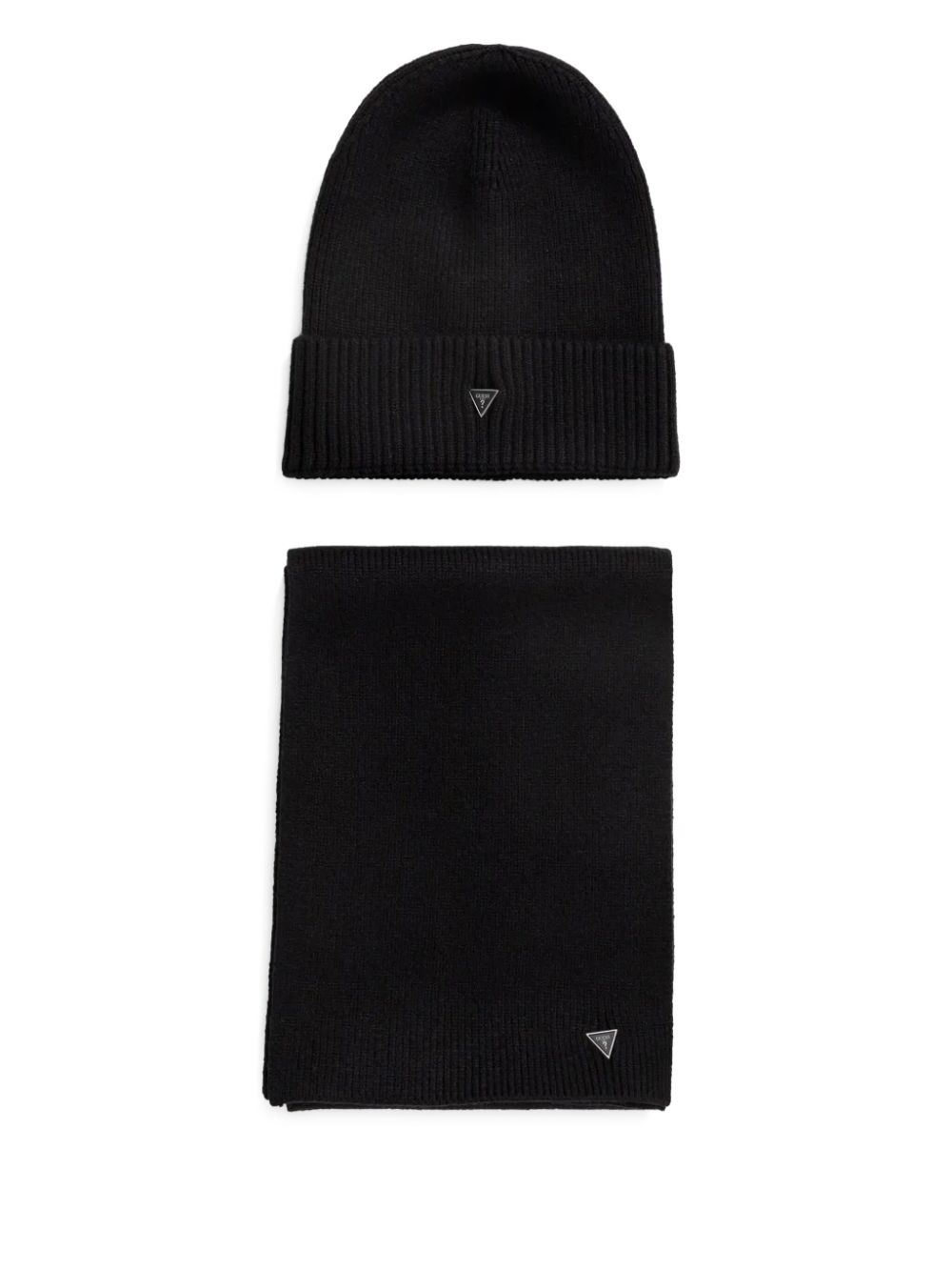 GUESS USA appliqué beanie scarf set - Black