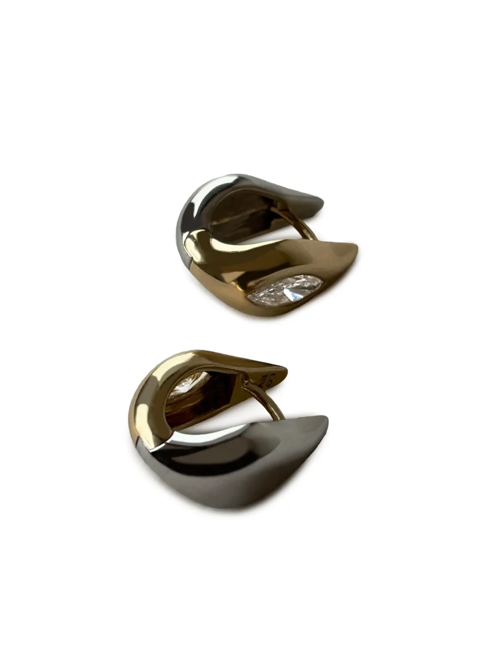 Loev 14kt Recycled Gold Curve Diamond Huggie Earrings In Gold