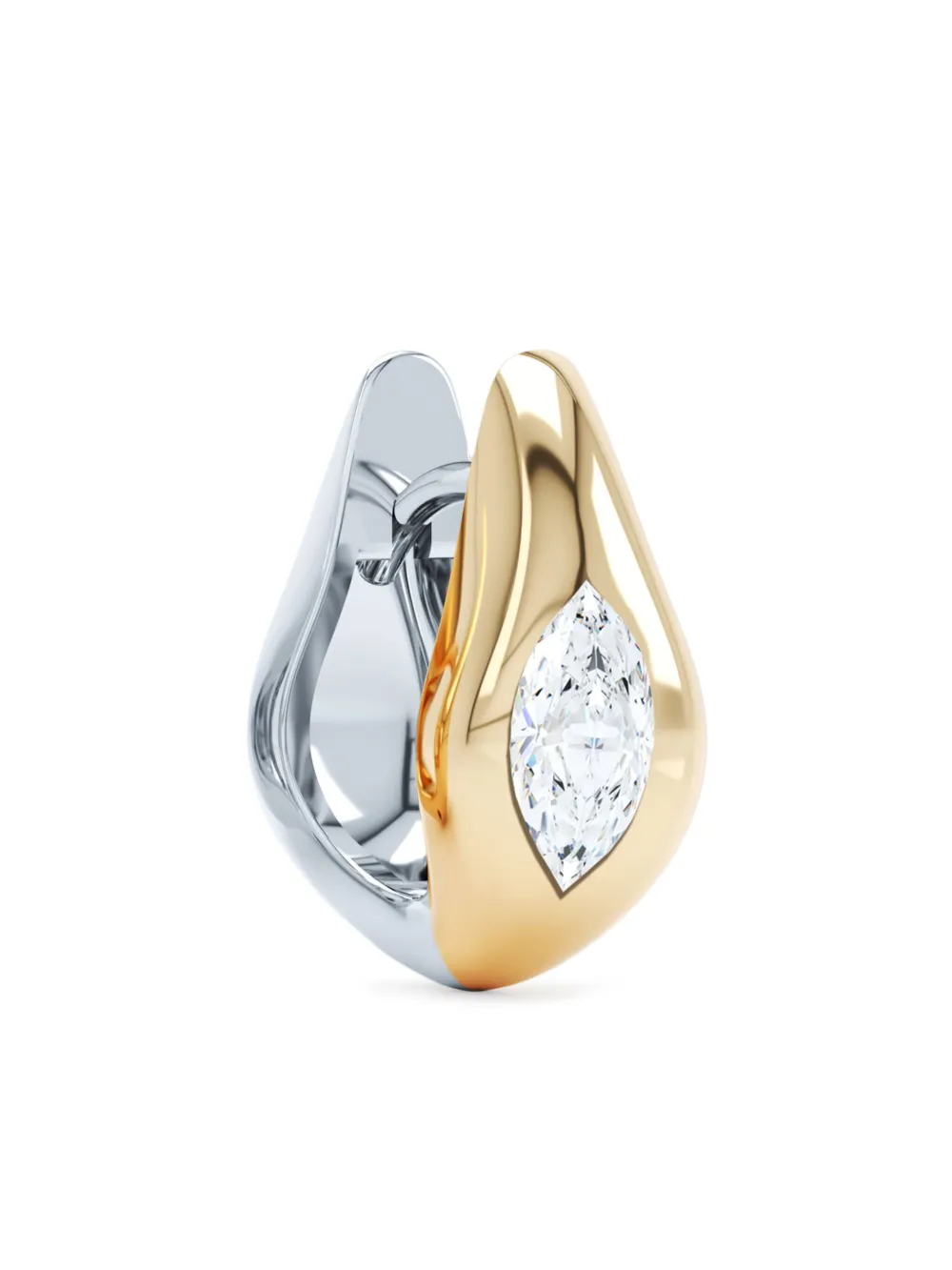 Loev 14kt Recycled Gold Curve Diamond Huggie Earrings In Gold
