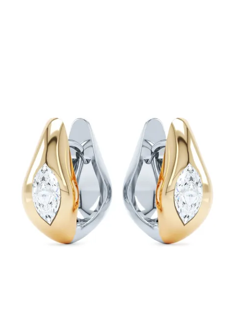 LOEV  14kt recycled gold Curve diamond huggie earrings