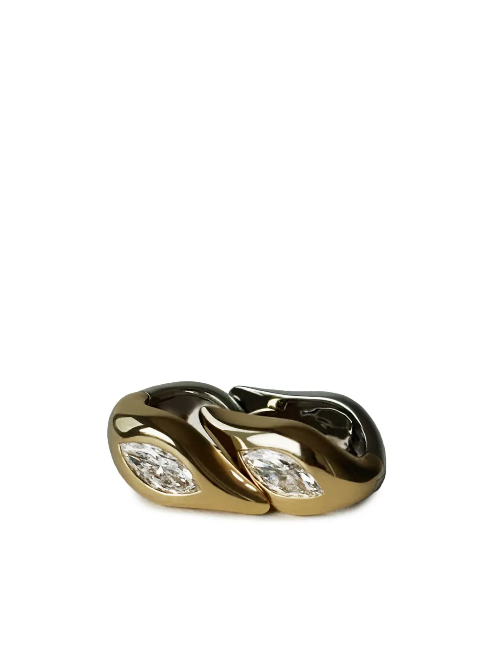 Loev 14kt Recycled Gold Curve Diamond Huggie Earrings In Gold