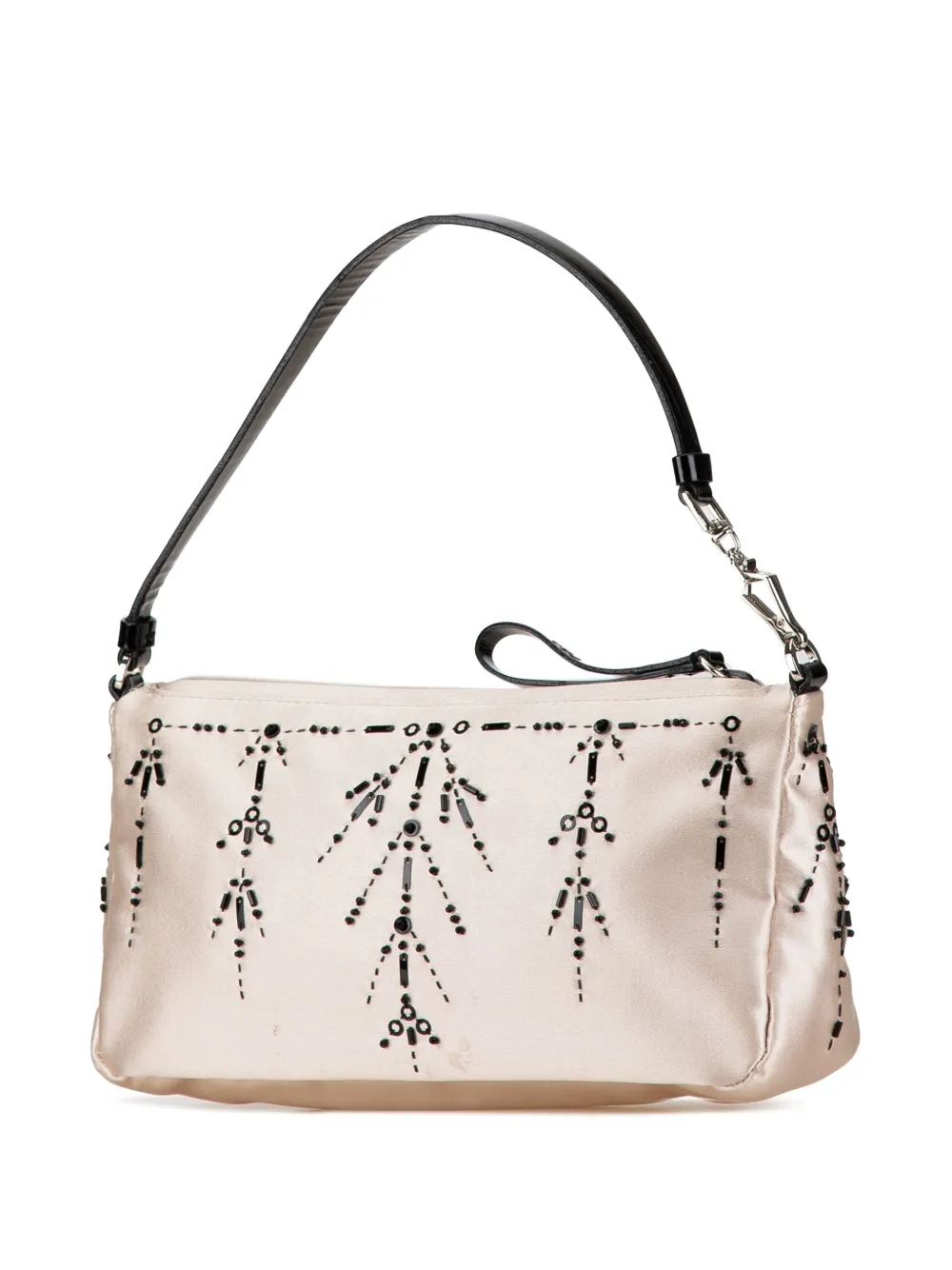 Prada Pre-Owned 2000-2013 Beaded Satin Pochette shoulder bag - Bruin