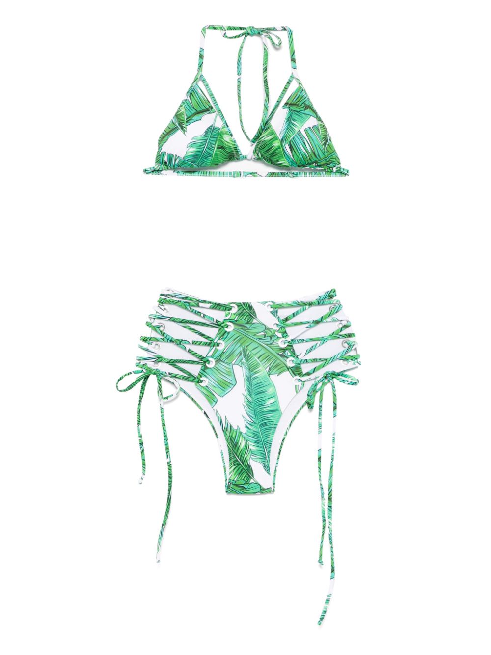 leaf-print bikini