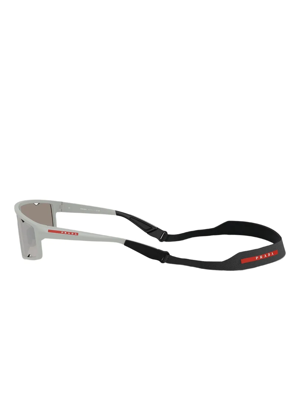 Prada Linea Rossa Zonnebril met schild montuur Grijs